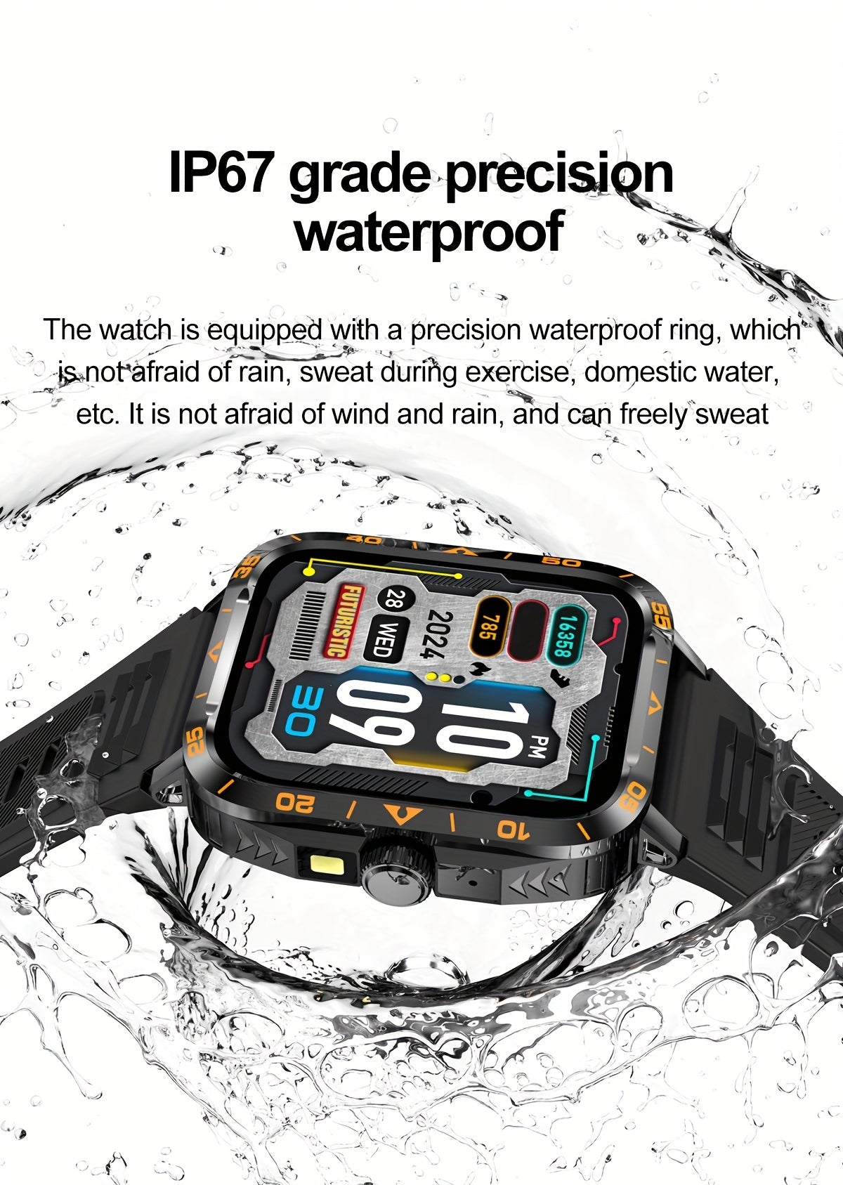 2024 New Smartwatch, IP67, LED Display, for Outdoor Sports,