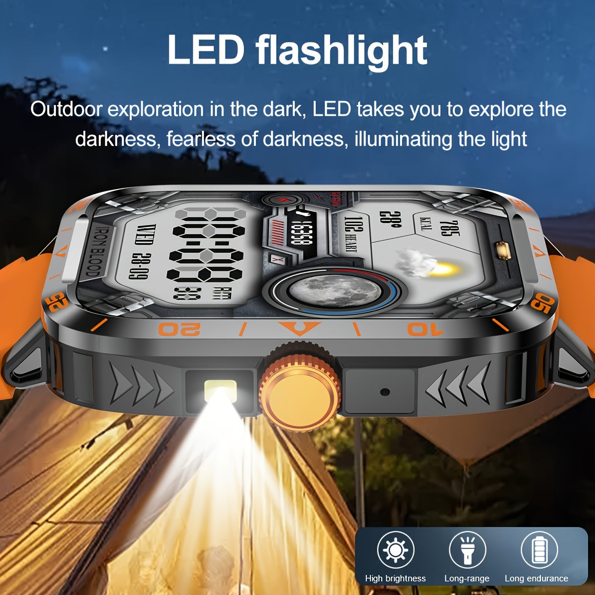 2024 New Smartwatch, IP67, LED Display, for Outdoor Sports,