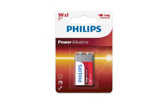 بطاريات قلوية 6LR61P1B/97 من فيليبس 9 فولت، 1 قطعة/عبوة