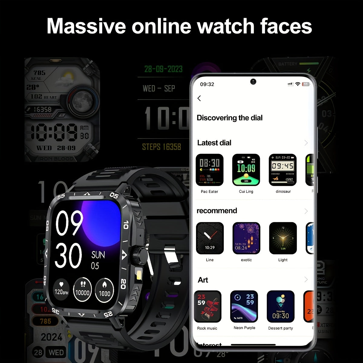 2024 New Smartwatch, IP67, LED Display, for Outdoor Sports,