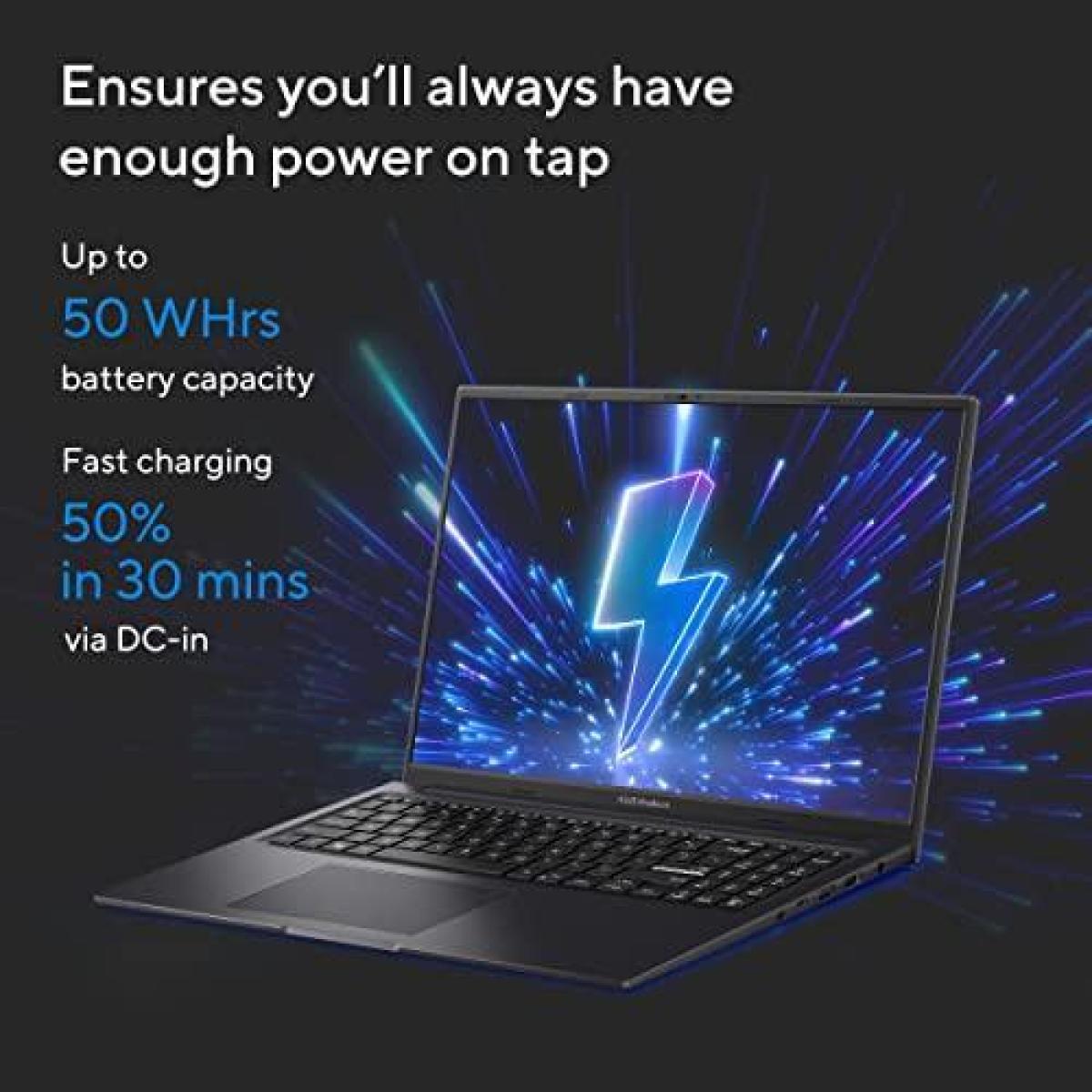 كمبيوتر محمول ASUS Vivobook 16X (K3605ZF) | معالج Intel® Core™ i5-12500H من الجيل الثاني عشر | ذاكرة وصول عشوائي (RAM) سعة 16 جيجابايت (مخصصة) | محرك أقراص SSD M.2 NVMe سعة 512 جيجابايت | شاشة Full HD+ مقاس 16 بوصة، بمعدل تحديث 144 هرتز