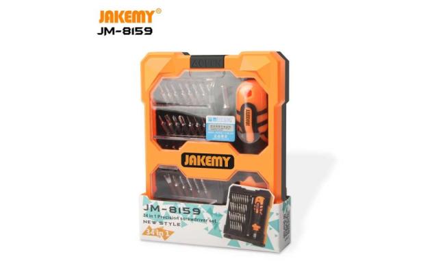 JAKEMY JM-8159 34 in1 Screwdriver Set with Spudger Tweezers for Electronics Repair