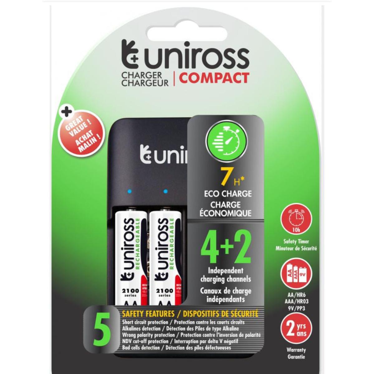 Uniross Battery Charger With 4 Unit 300mA AA Battery