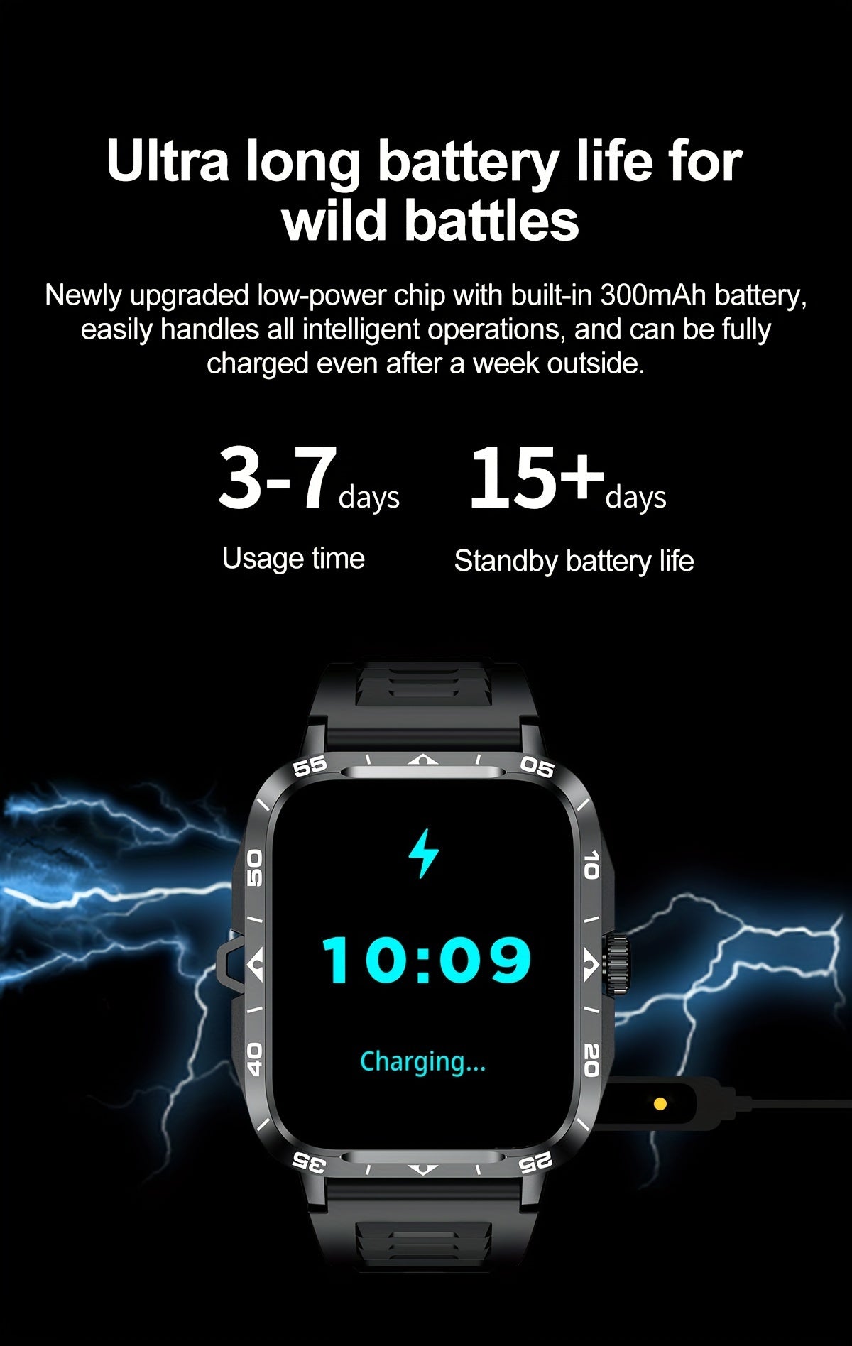 2024 New Smartwatch, IP67, LED Display, for Outdoor Sports,