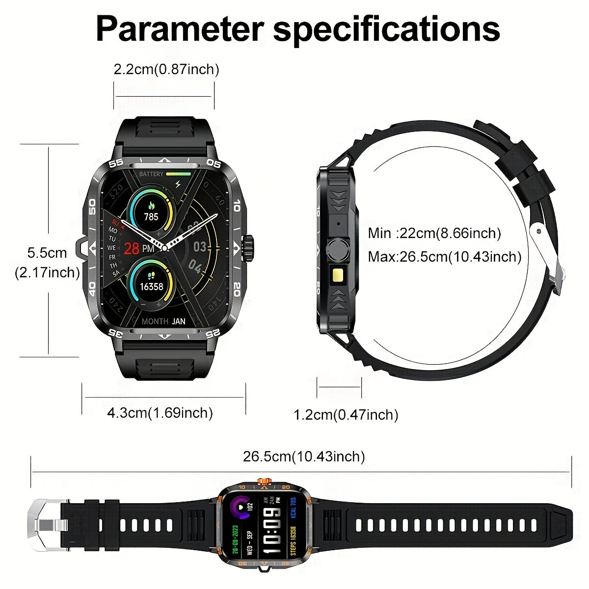 2024 New Smartwatch, IP67, LED Display, for Outdoor Sports,