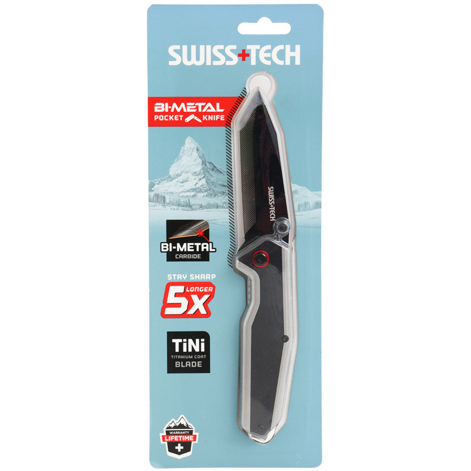 Swiss Tech Bi-Metal Carbide Folding Pocket Knife