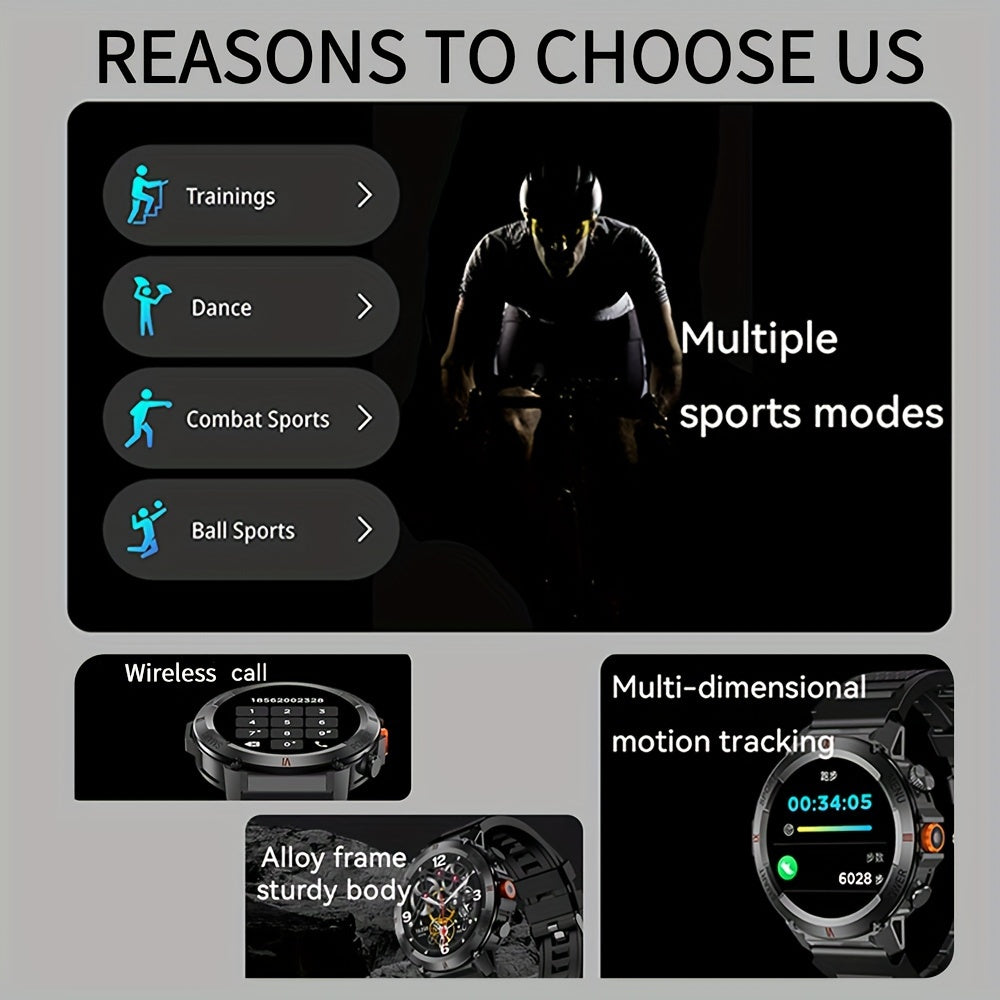 LIFEBEE Sports Smart Watch for Men: LED Lighting, Answer/Make Calls, Outdoor Sports Watch, Pedometer & Smart Watch with 100+ Exercise Modes, Pedometer, Distance, Calories, Activity Monitor, Workout Companion, Stylish Wearable