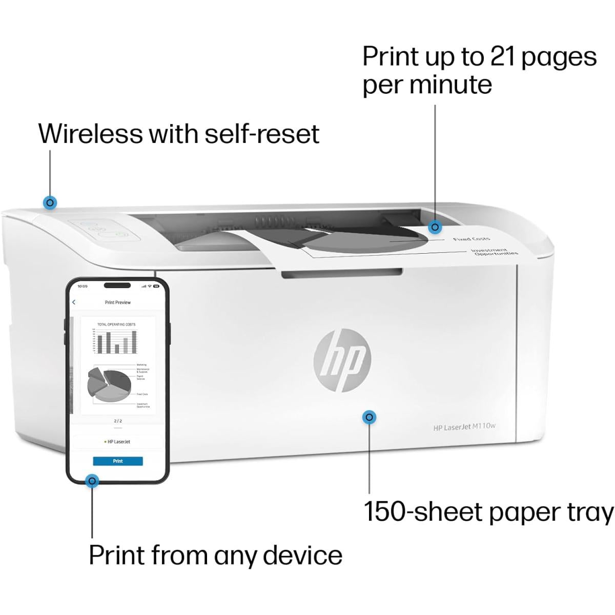 طابعة HP LaserJet M111w (7MD68A) 