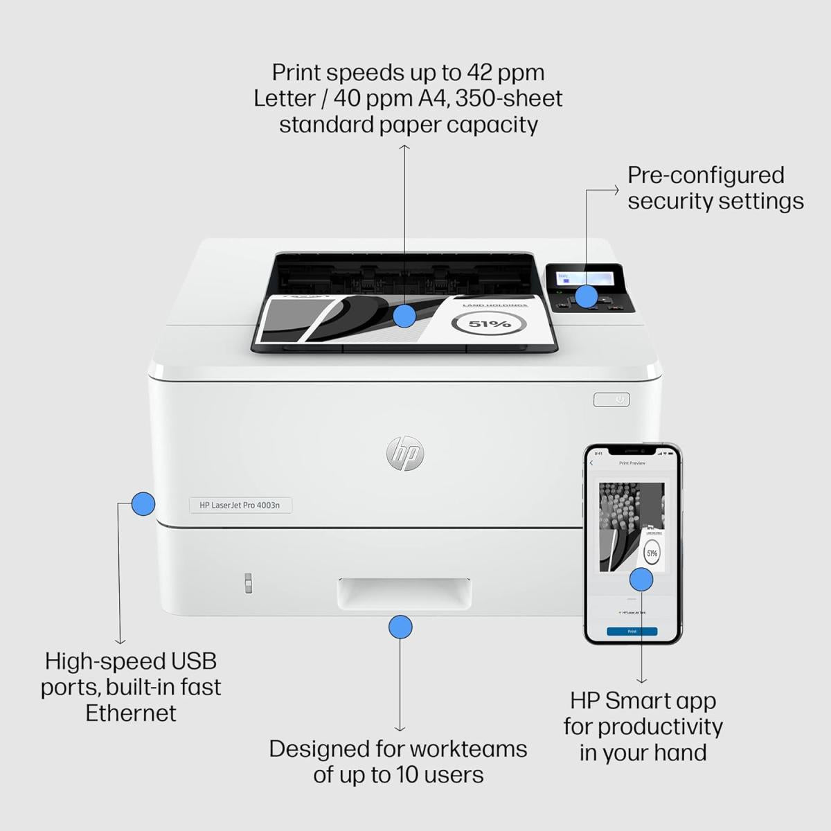 طابعة HP LaserJet Pro 4003n 