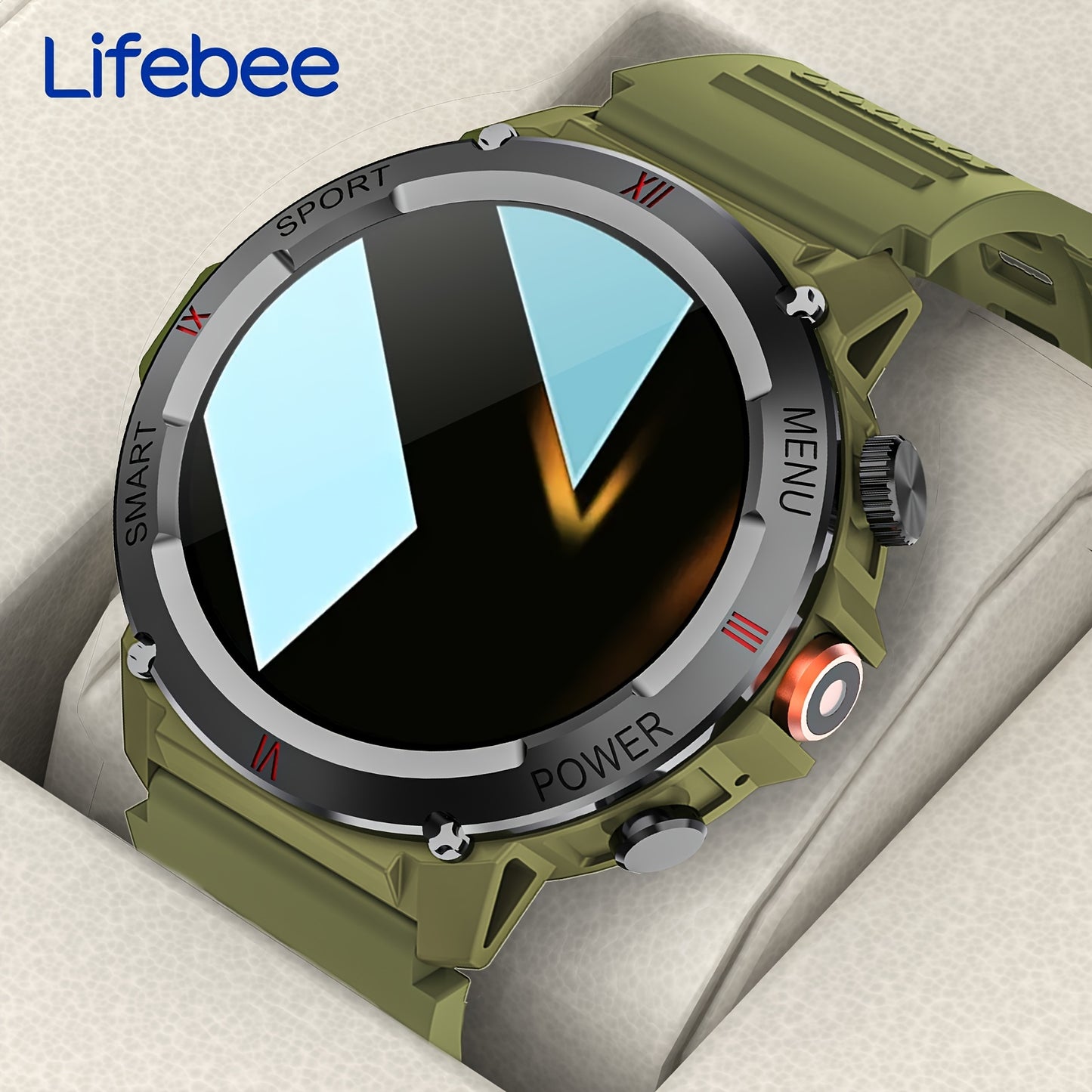 LIFEBEE Sports Smart Watch for Men: LED Lighting, Answer/Make Calls, Outdoor Sports Watch, Pedometer & Smart Watch with 100+ Exercise Modes, Pedometer, Distance, Calories, Activity Monitor, Workout Companion, Stylish Wearable