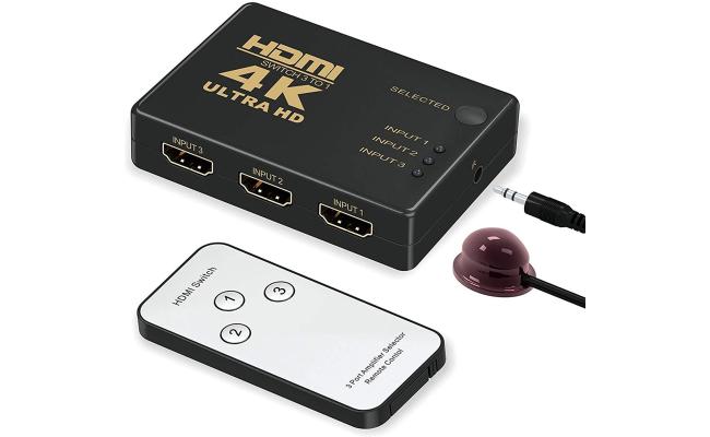 4K HDMI Switcher with IR Remote Control-3 Port