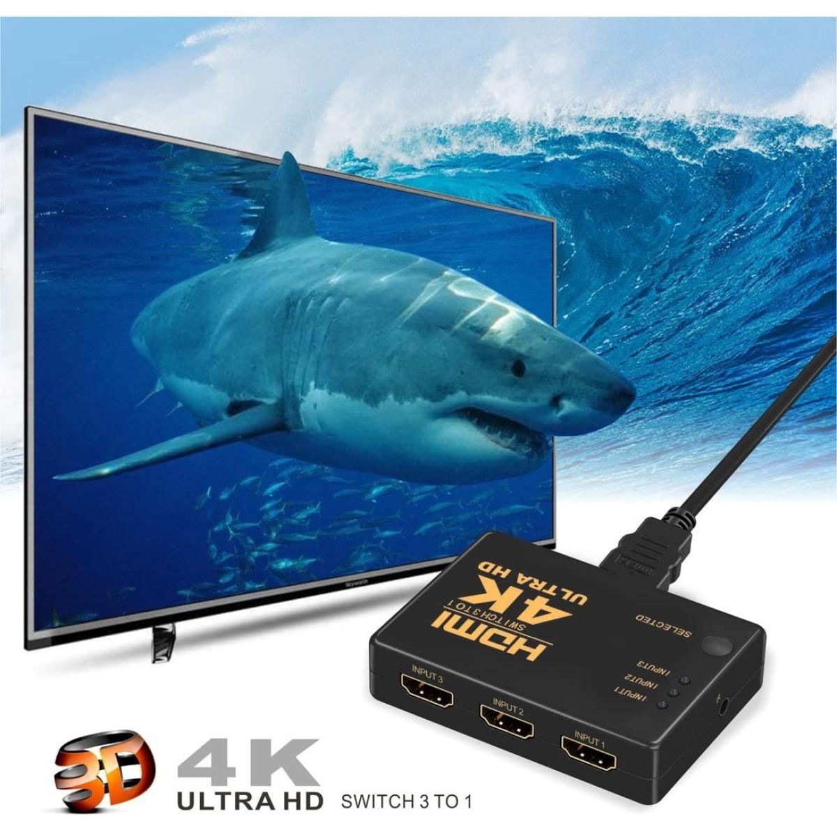 4K HDMI Switcher with IR Remote Control-3 Port